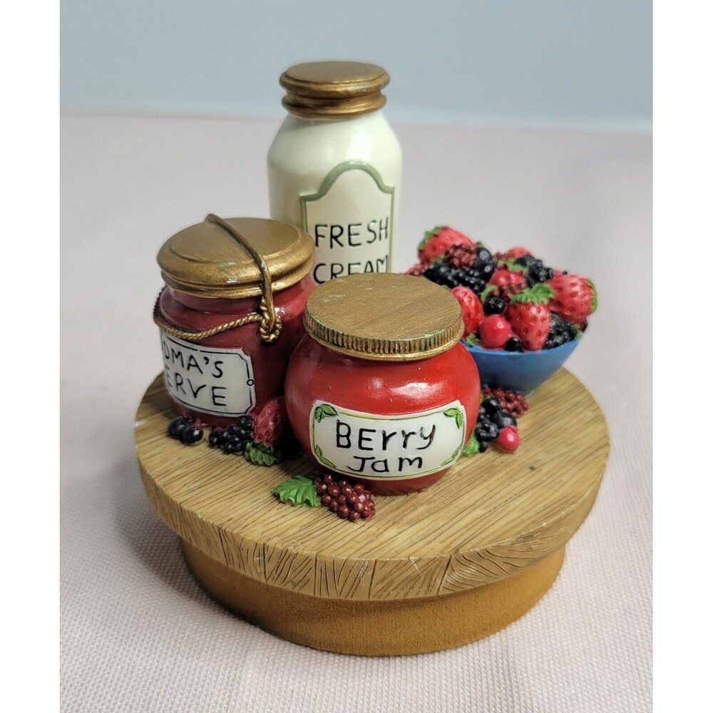 "Our America Gift" Candle Jar Topper Berries And Cream Jam Preserves